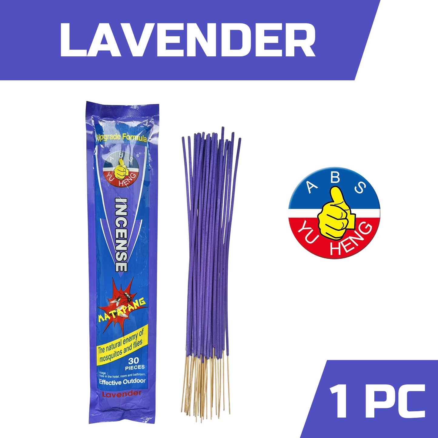 Abs Yu Heng Incense Matapang (Lavender 30pcs per pack)
